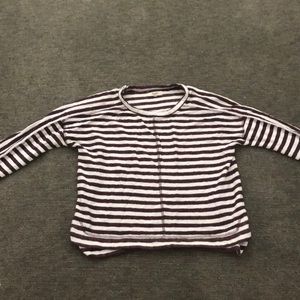 Madewell burgundy striped lightweight sweatshirt